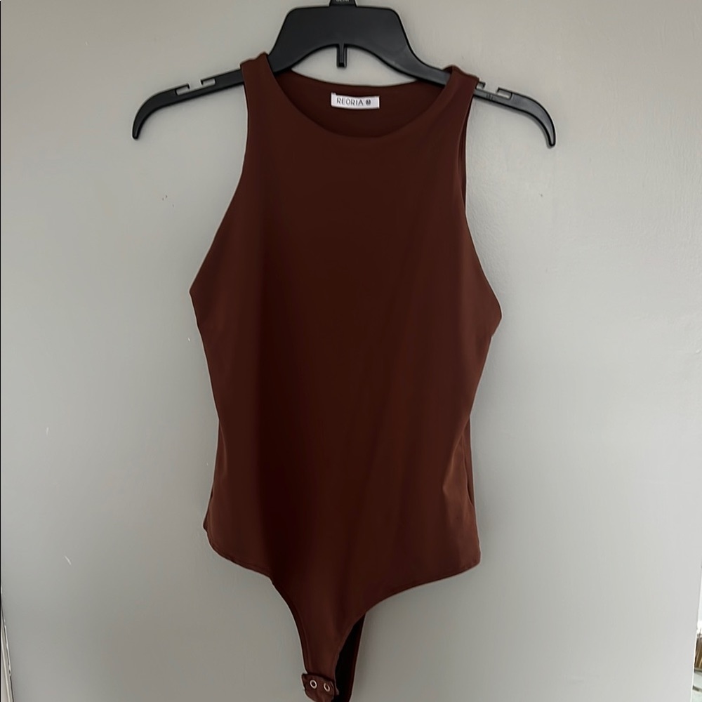 Brown Sleeveless Bodysuit